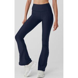 Alo Airlift High-Waist Game Changer Leggings Navy Bootcut Button Hi-Rise Pants S